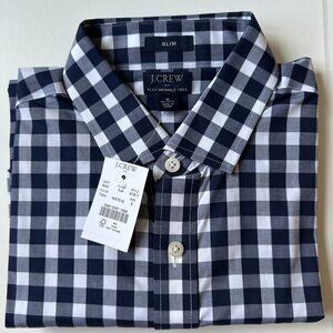 J. Crew Flex Wrinkle Free Slim – Small 14-14 ½ (NWT) Checkered